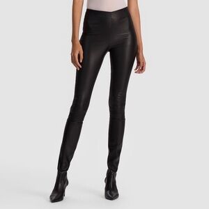 Alice + Olivia Black Lennox Lamb Leather Leggings With Back Zipper Size 8